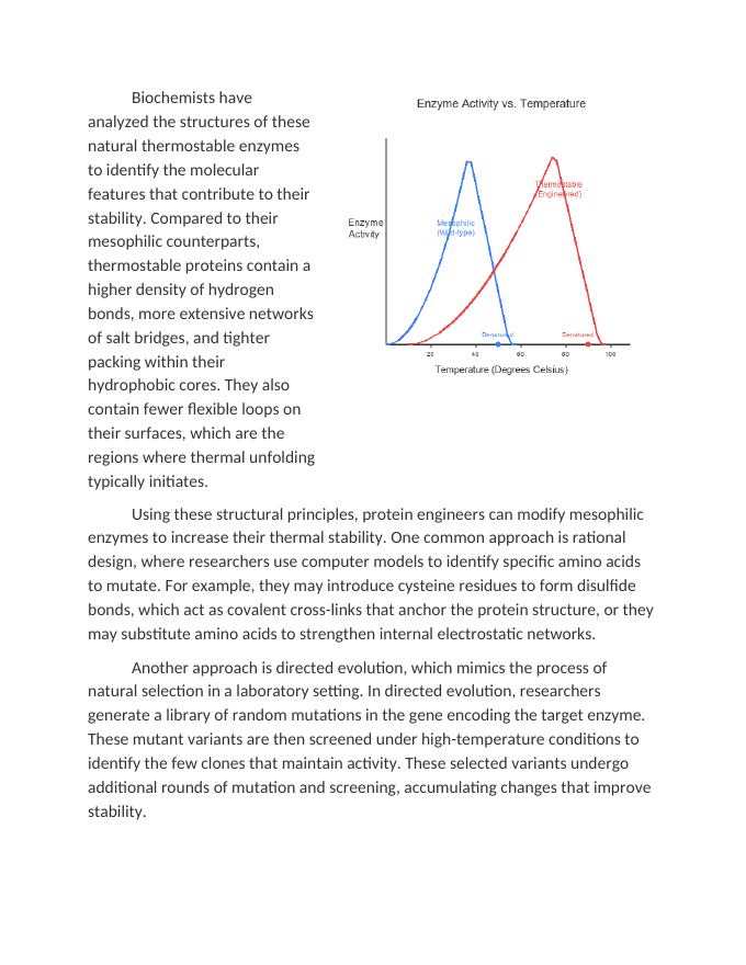 Engineering Thermostable Enzymes for Industrial Applications Reading Worksheet sample page