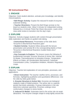 Enzymes & Biochemical Reactions 5E Lesson Plan sample page
