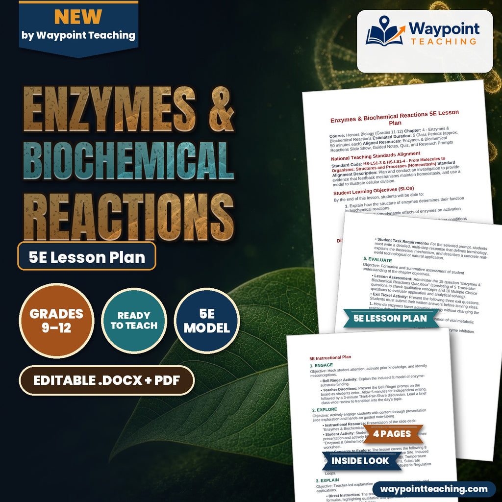 Enzymes & Biochemical Reactions 5E Lesson Plan cover