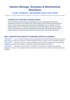 Enzymes & Biochemical Reactions CER Task Cards sample page
