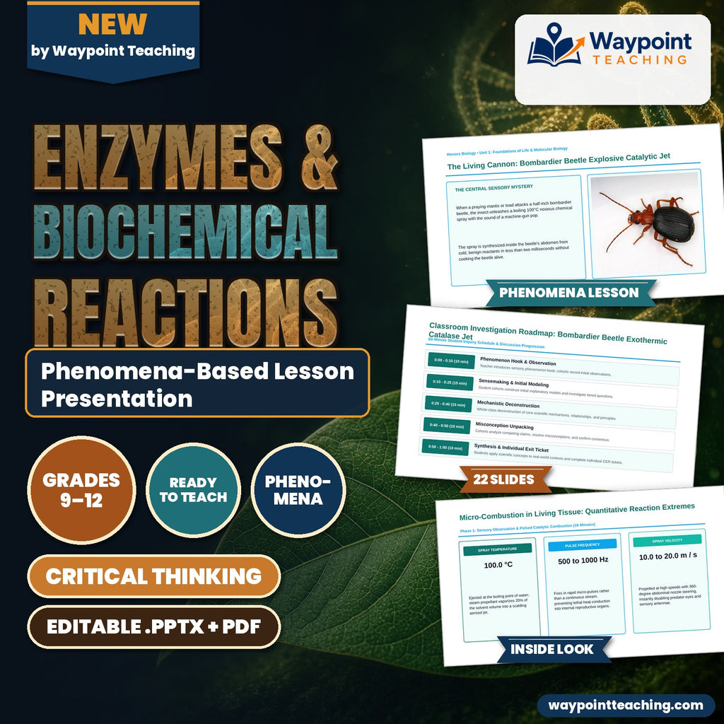 Enzymes & Biochemical Reactions Phenomena-Based Lesson: The Living Cannon: Bombardier Beetle Explosive Catalytic Jet Presentation cover