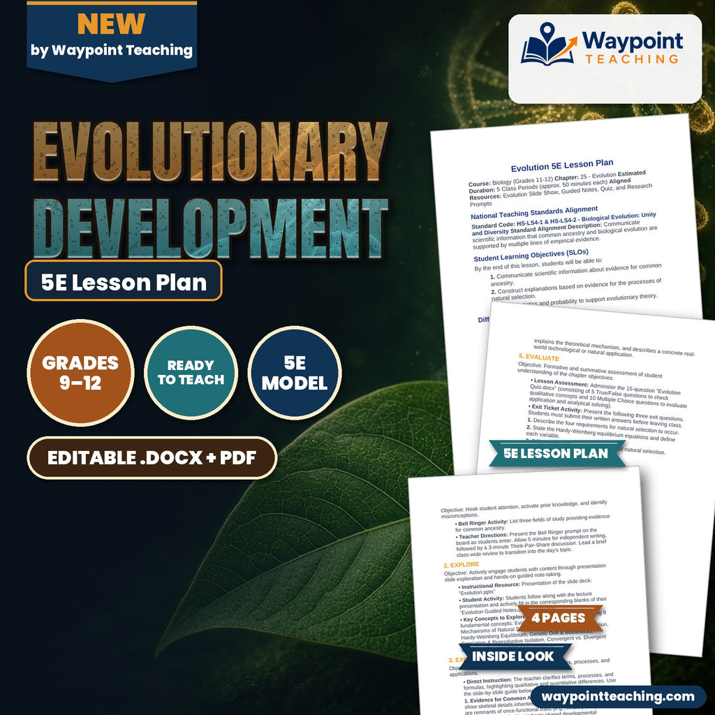Evolutionary Development 5E Lesson Plan cover