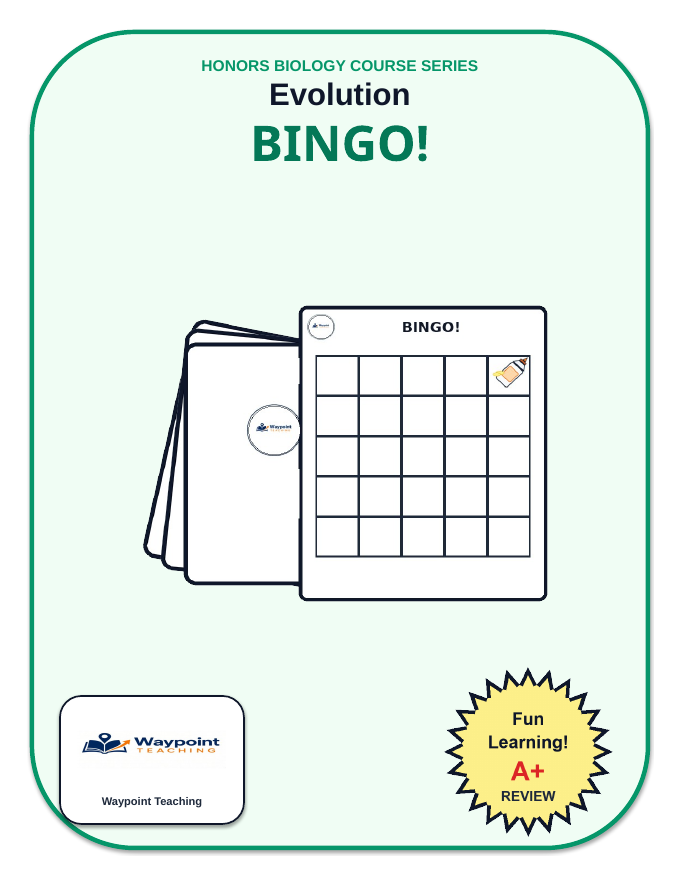 Evolutionary Development BINGO Review Game sample page