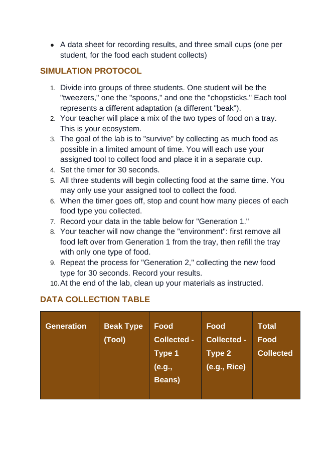 Evolutionary Development Interactive Simulation sample page