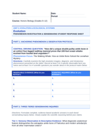 Evolutionary Development Phenomena-Based Lesson: The Walking Whale: How an Ankle Bone Solved the Leviathan Mystery Student Response Sheet sample page