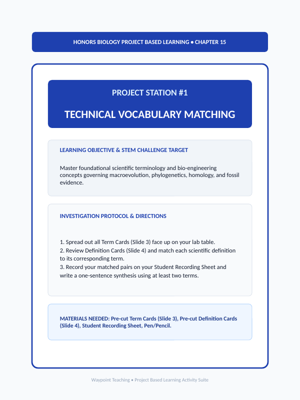 Evolutionary Development Project-Based Learning Activity sample page