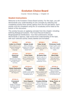 Evolutionary Development Vocabulary Choice Board sample page