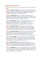 Evolutionary Development Vocabulary Choice Board sample page