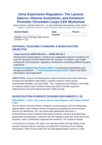 Gene Expression Regulation: The Lactose Operon, Histone Acetylation, and Enhancer-Promoter Chromatin Loops CER Phenomena Worksheet sample page