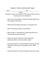 How Cells Make Proteins Bell Ringers & Exit Tickets sample page