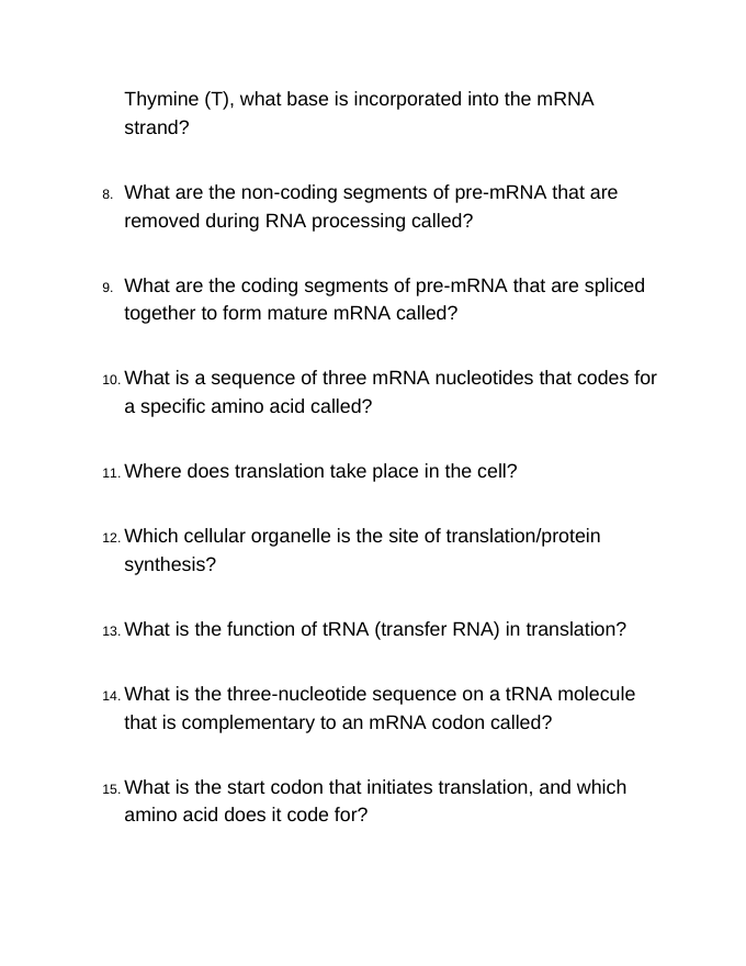 How Cells Make Proteins Bell Ringers & Exit Tickets sample page