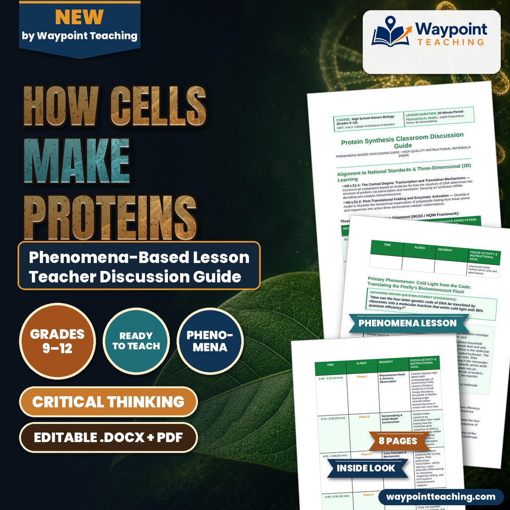 How Cells Make Proteins Phenomena-Based Lesson: Cold Light from the Code: Translating the Firefly's Bioluminescent Flash Teacher Discussion Guide cover