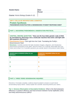 How Cells Make Proteins Phenomena-Based Lesson: Cold Light from the Code: Translating the Firefly's Bioluminescent Flash Student Response Sheet sample page