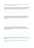 How Cells Make Proteins Scaffolded Phenomena-Based Lesson: Cold Light from the Code: Translating the Firefly's Bioluminescent Flash Student Response Sheet sample page