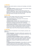 Introduction to Biology 5E Lesson Plan sample page
