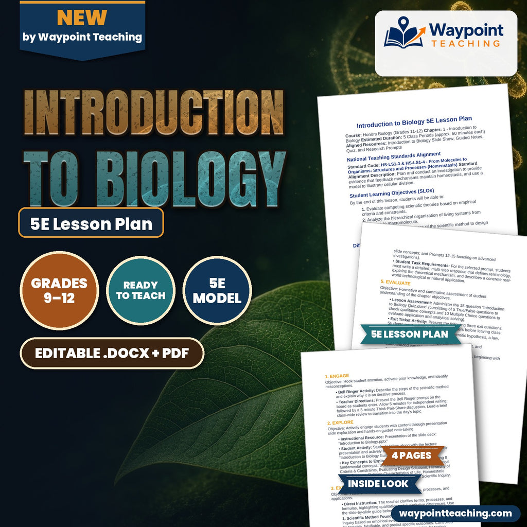 Introduction to Biology 5E Lesson Plan cover