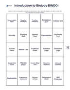 Introduction to Biology BINGO Review Game sample page