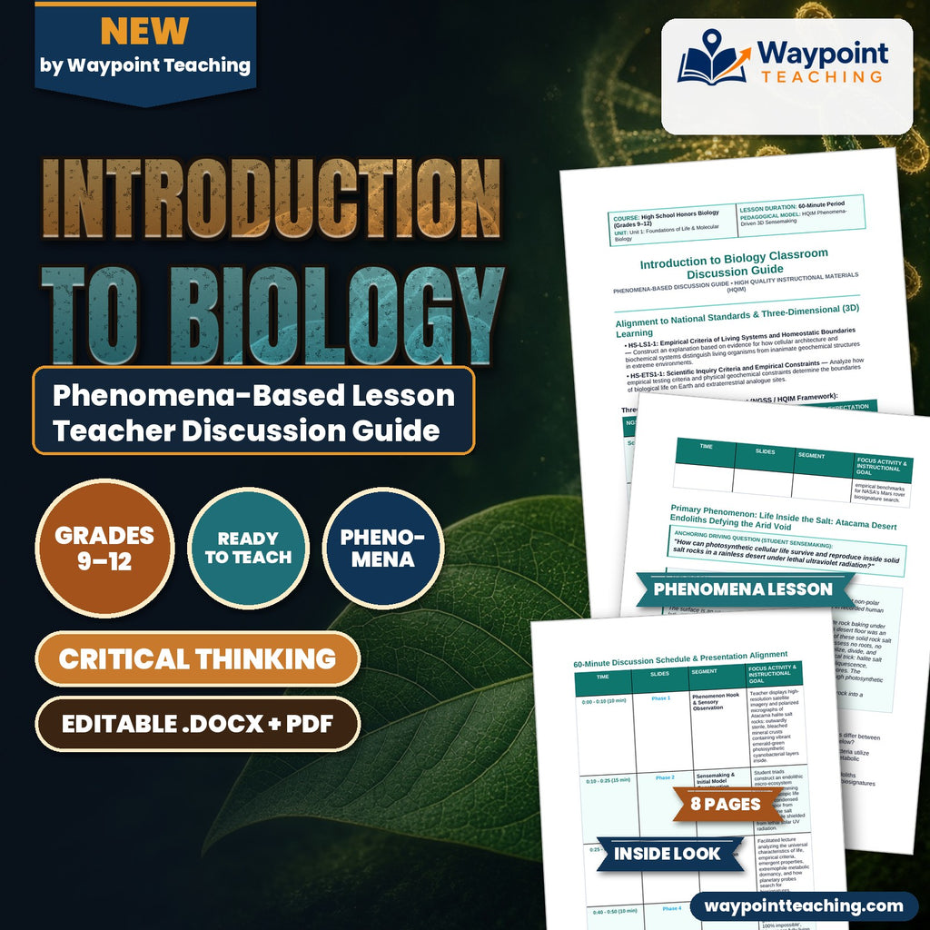 Introduction to Biology Phenomena-Based Lesson: Life Inside the Salt: Atacama Desert Endoliths Defying the Arid Void Teacher Discussion Guide cover
