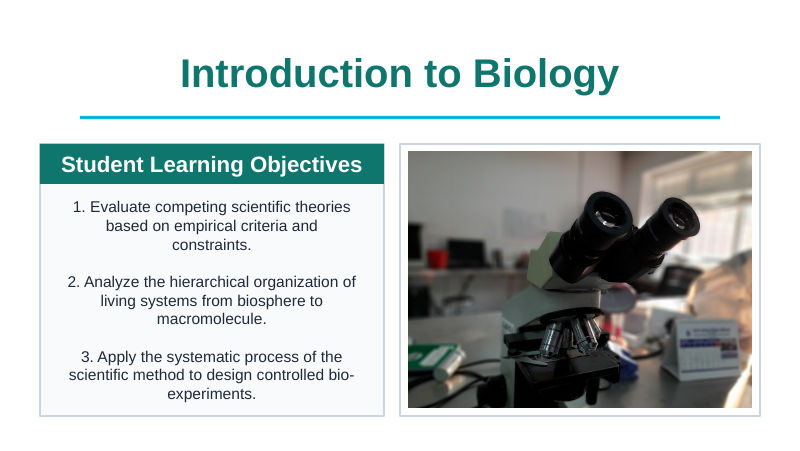 Introduction to Biology Slide Show Presentation sample page