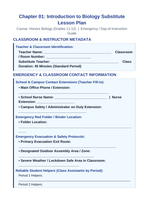 Introduction to Biology Substitute Lesson Plan sample page