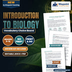Introduction to Biology Vocabulary Choice Board cover