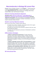 Macromolecules in Biology 5E Lesson Plan sample page