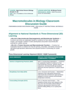 Macromolecules in Biology Phenomena-Based Lesson: The Ghost Fish of the Frozen Sea: Antifreeze Glycoprotein Lattice Binding Teacher Discussion Guide sample page