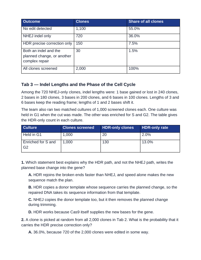 Maryland MISA Inheritance and Variation of Traits Cluster Practice Set sample page