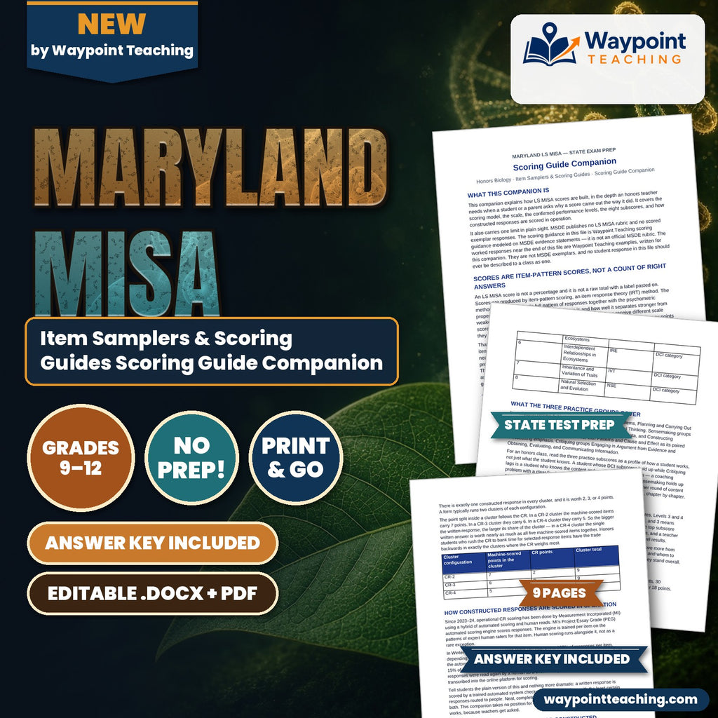 Maryland MISA Item Samplers & Scoring Guides Scoring Guide Companion cover