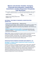 Meiosis and Genetic Variation: Synapsis, Chiasmata Recombination, Independent Assortment, and Non-Disjunction Aneuploidy CER Phenomena Worksheet sample page