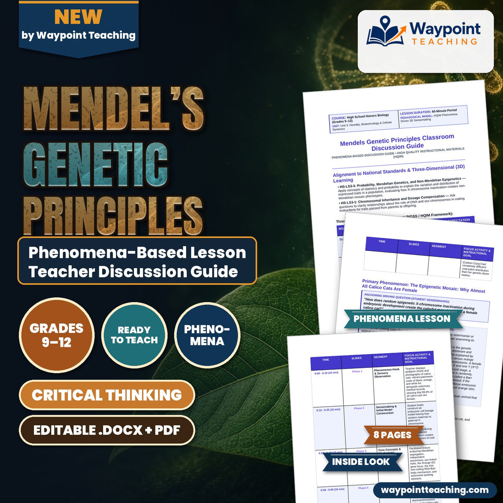 Mendel’s Genetic Principles Phenomena-Based Lesson: The Epigenetic Mosaic: Why Almost All Calico Cats Are Female Teacher Discussion Guide cover