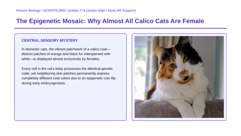 Mendel’s Genetic Principles Scaffolded Phenomena-Based Lesson: The Epigenetic Mosaic: Why Almost All Calico Cats Are Female Presentation sample page