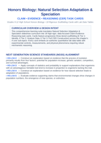 Natural Selection, Adaptation, & Speciation CER Task Cards sample page