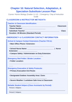 Natural Selection, Adaptation, & Speciation Substitute Lesson Plan sample page