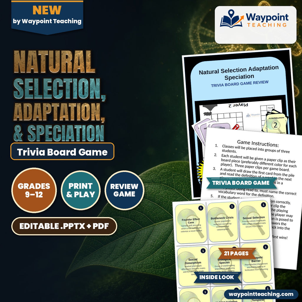 Natural Selection, Adaptation, & Speciation Trivia Board Game cover