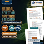 Natural Selection, Adaptation, & Speciation Vocabulary Choice Board cover