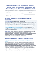 Semiconservative DNA Replication: Helicase, Primase, DNA Polymerase III Proofreading, and Okazaki Fragment Processing CER Phenomena Worksheet sample page