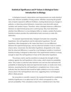 Statistical Significance and P-Values in Biological Data Reading Worksheet sample page