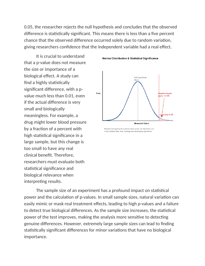 Statistical Significance and P-Values in Biological Data Reading Worksheet sample page