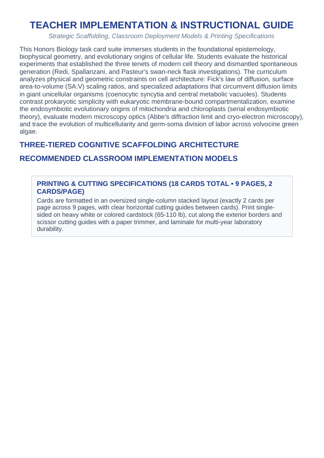 The Basics of Cell Theory CER Task Cards sample page