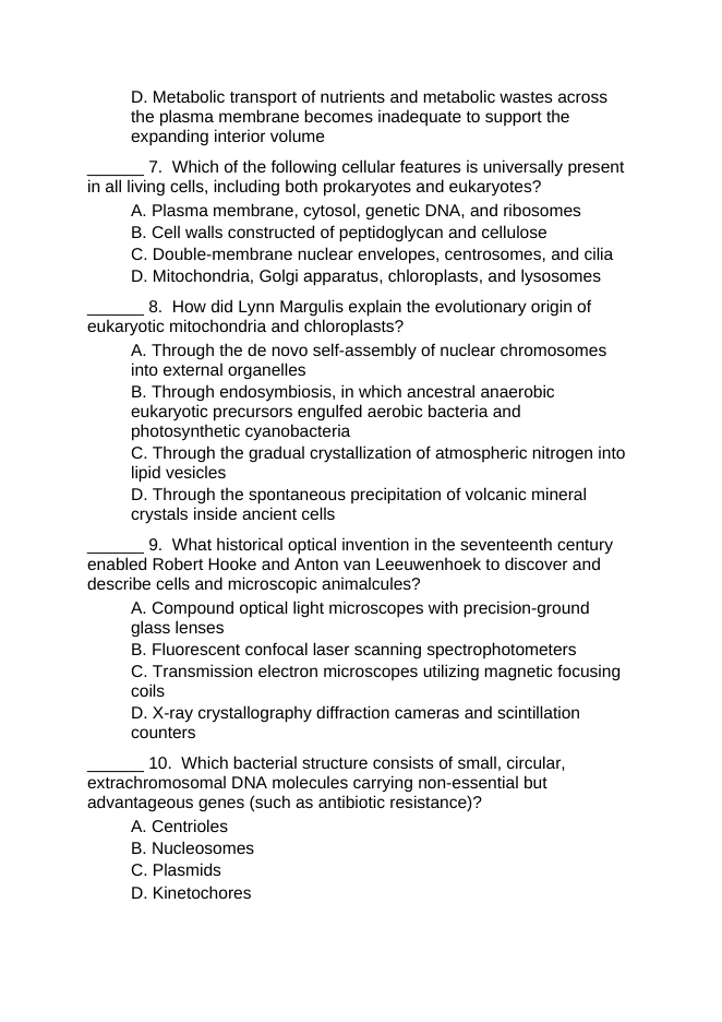 The Basics of Cell Theory Lesson Quiz sample page
