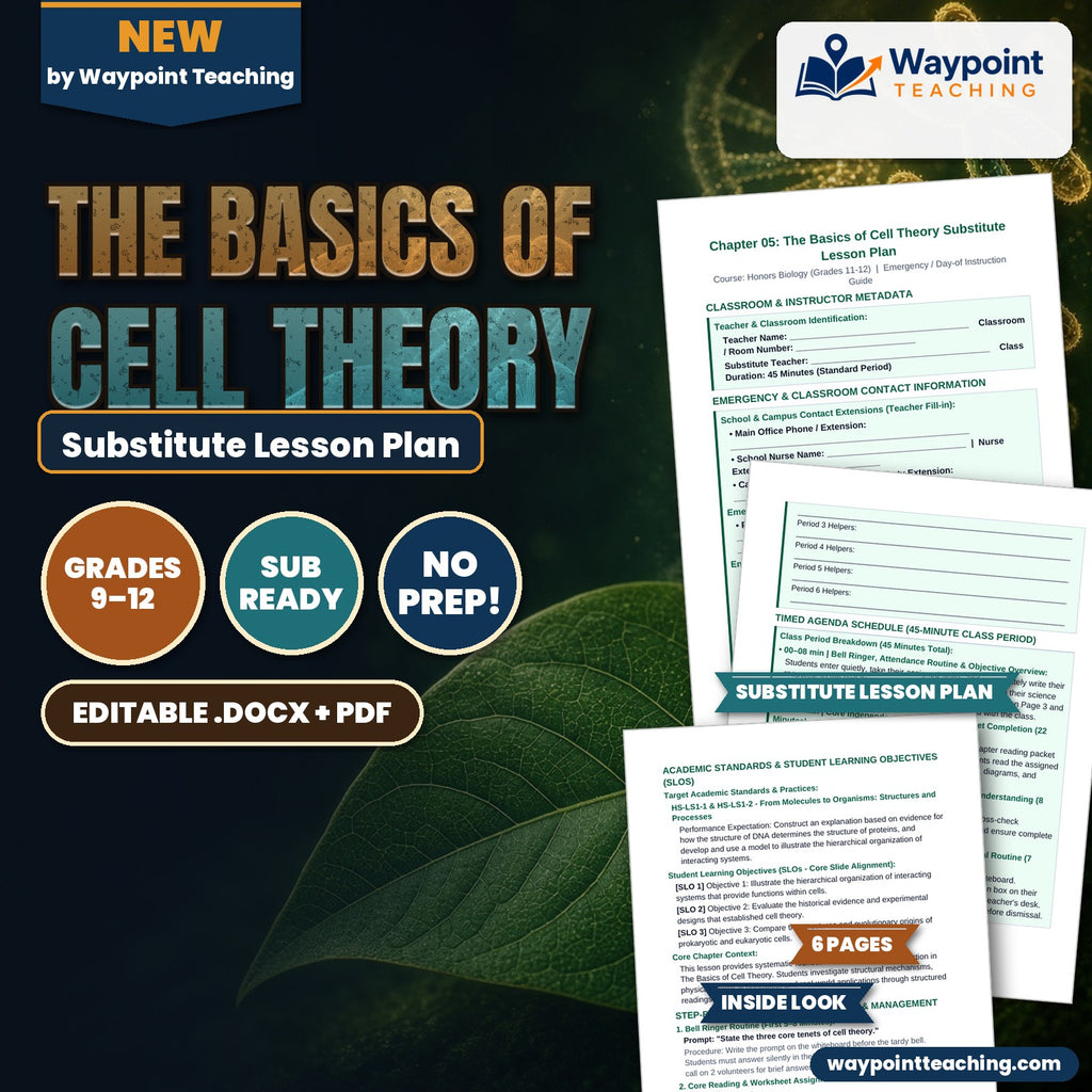 The Basics of Cell Theory Substitute Lesson Plan cover
