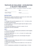 Acceleration & Velocity-Time Graphs Truth or Lie Challenge sample page