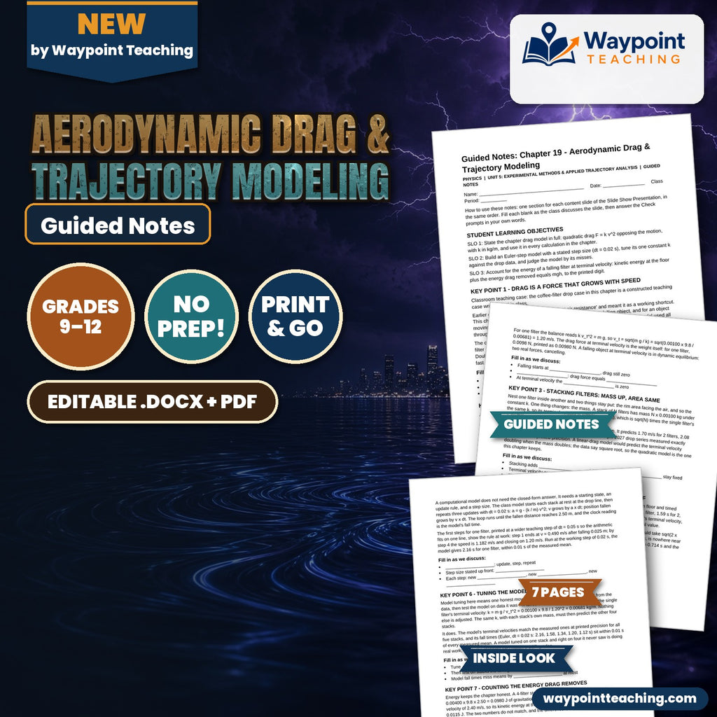 Aerodynamic Drag & Trajectory Modeling Guided Notes cover