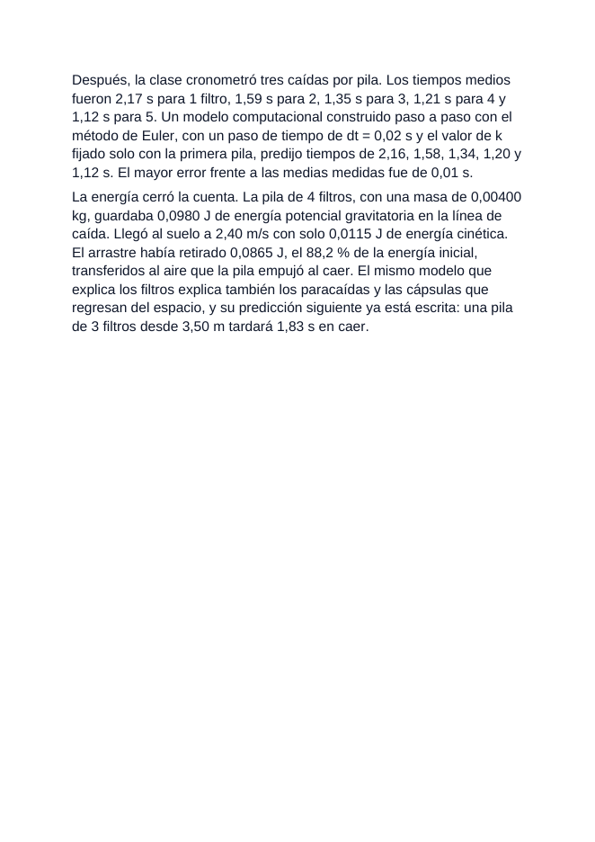 Aerodynamic Drag & Trajectory Modeling Spanish Reading Passage & Comprehension Questions sample page