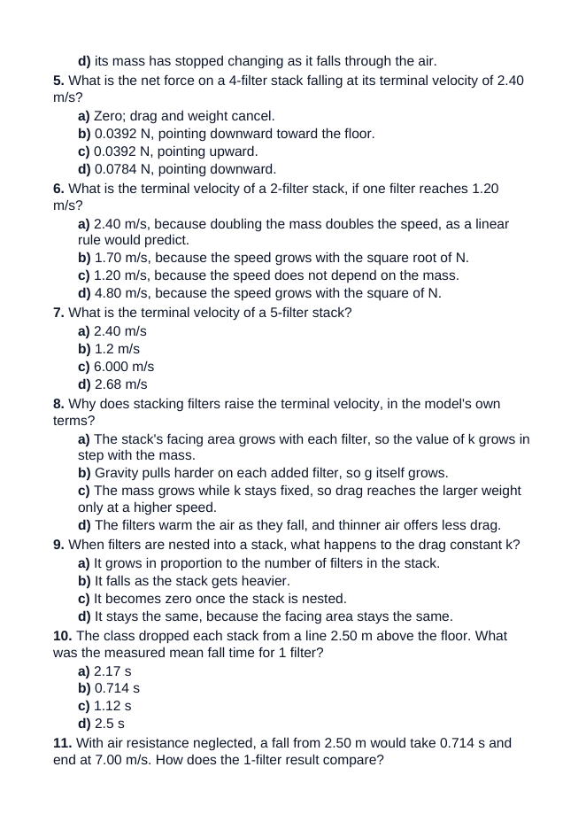 Aerodynamic Drag & Trajectory Modeling Unit Test sample page