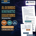 Algebraic Kinematic Equations 5E Lesson Plan cover