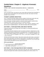 Algebraic Kinematic Equations Guided Notes sample page