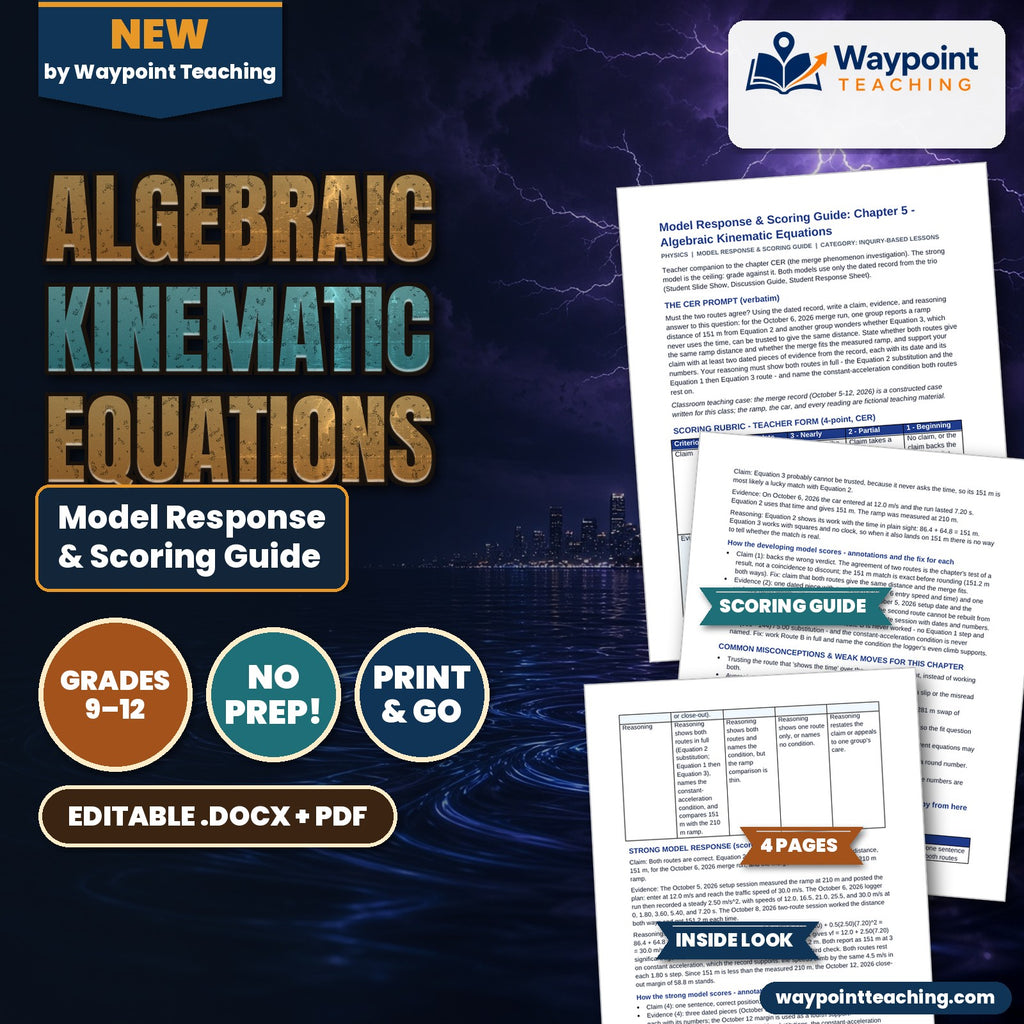 Algebraic Kinematic Equations Model Response & Scoring Guide cover