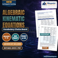Algebraic Kinematic Equations Vocabulary Choice Board cover